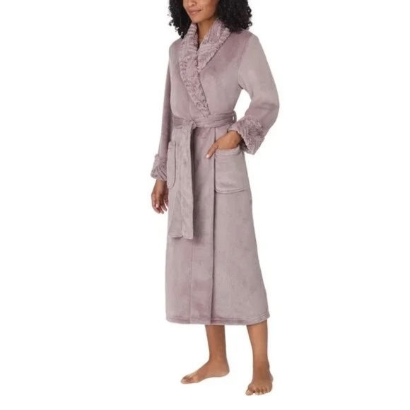 Carole Hochman Ladies’ Cozy Plush Robe, Purple/Lavender/Gray, Large NWT - Picture 2 of 14